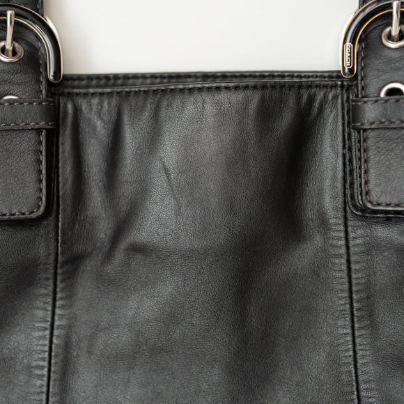 Coach Black Leather Tote Bag - Picture 12 of 15